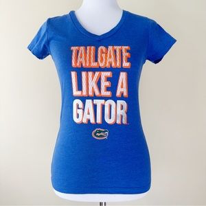 University of Florida Gators Shirt Womens Size Small Blue V-Neck Top NCAA Gift